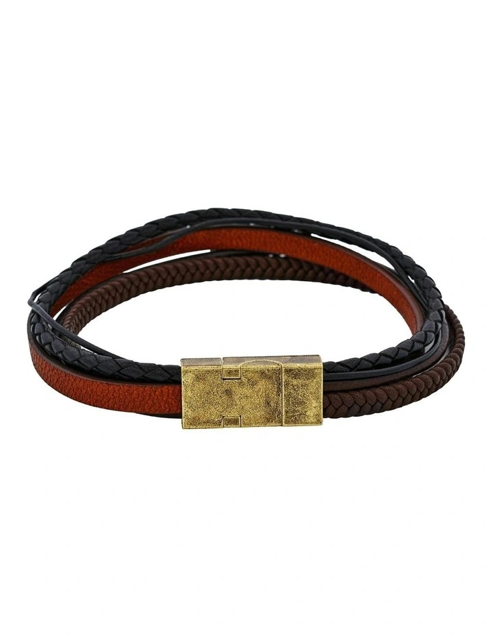 Sienna Dual Weave Leather Bracelet in Multi image 1