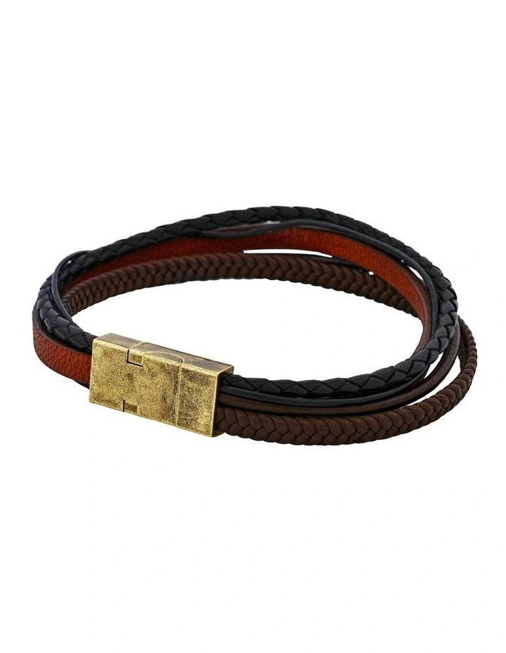 Sienna Dual Weave Leather Bracelet in Multi image 3