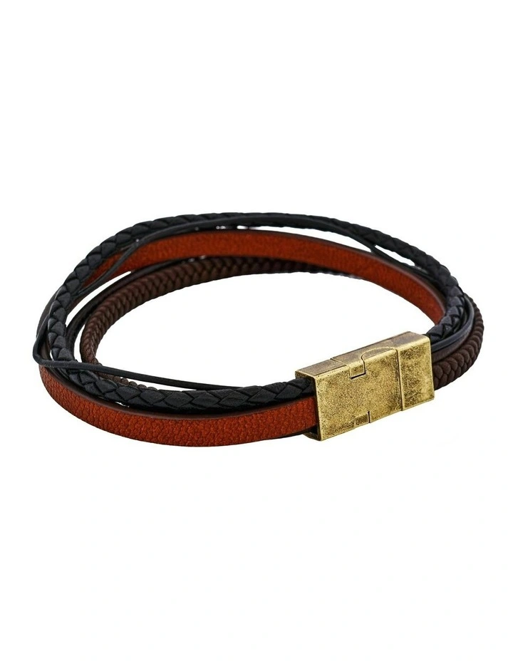 Sienna Dual Weave Leather Bracelet in Multi image 4