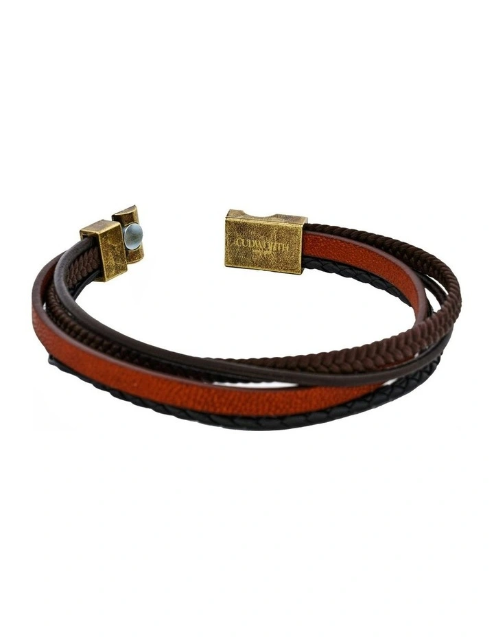Sienna Dual Weave Leather Bracelet in Multi image 5