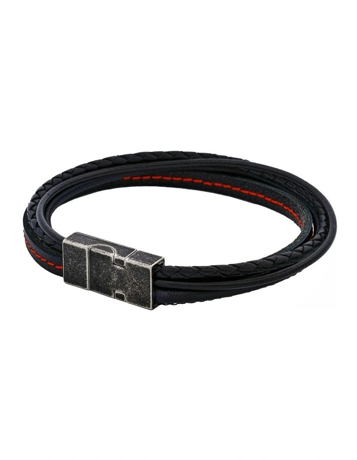 Inferno Dual Weave Leather Bracelet in Multi image 1