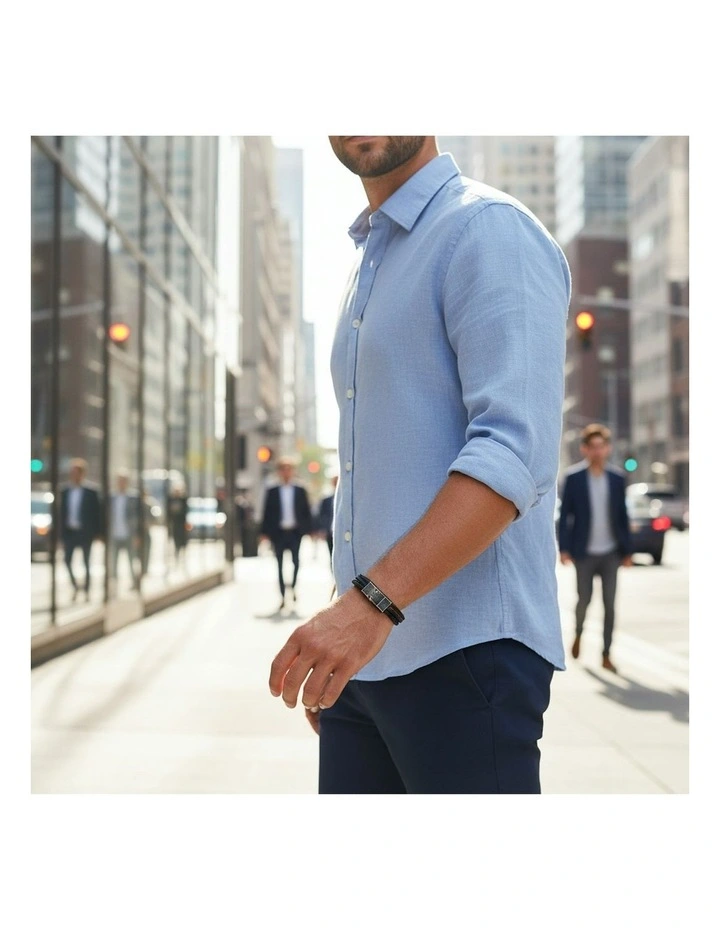 Inferno Dual Weave Leather Bracelet in Multi image 2