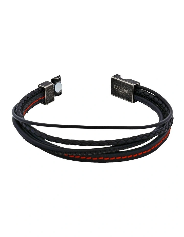 Inferno Dual Weave Leather Bracelet in Multi image 5