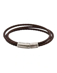 Fallout Multi Strand Leather Bracelet in Brown