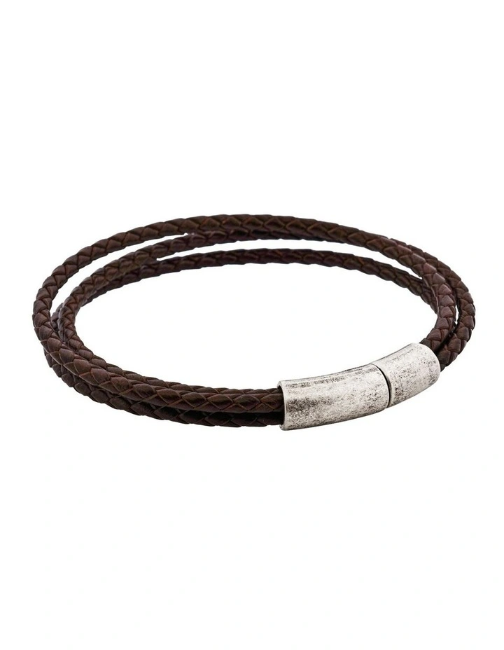 Fallout Multi Strand Leather Bracelet in Brown image 3