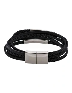 Sierra Multi-Strand Leather Bracelet in Black