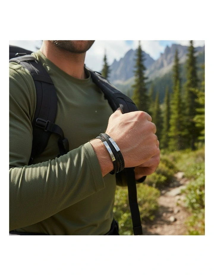 Sierra Multi-Strand Leather Bracelet in Black image 2