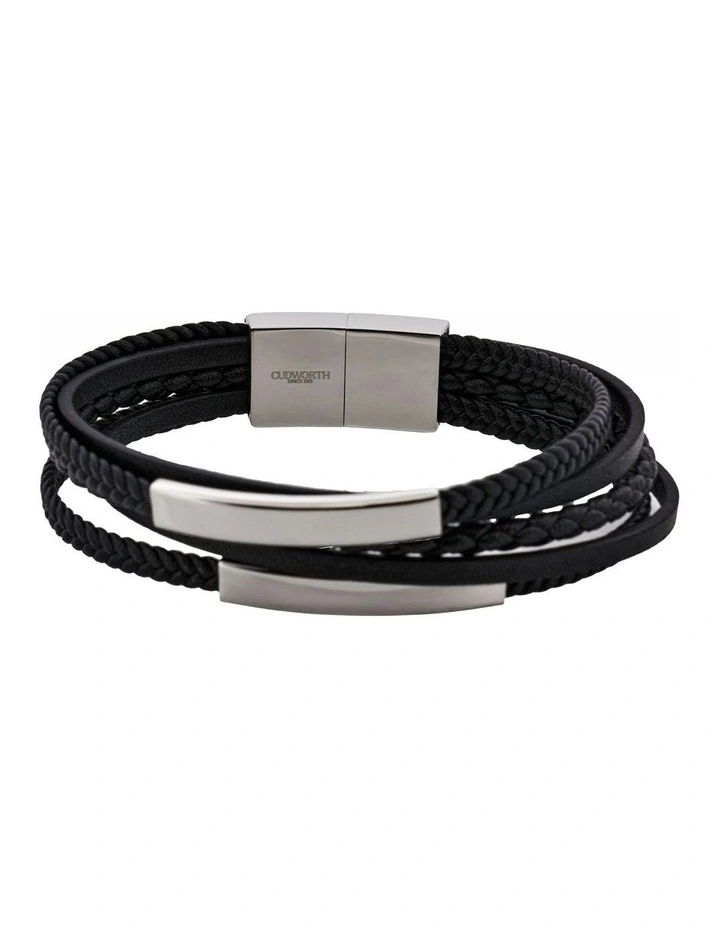 Sierra Multi-Strand Leather Bracelet in Black image 5