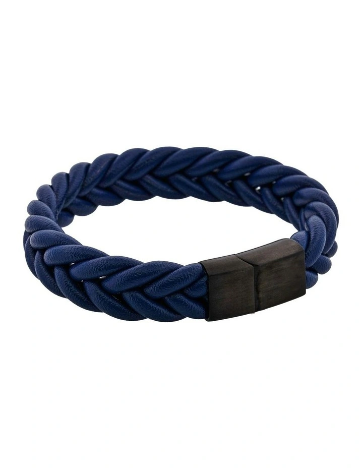 Classic Marine Leather Bracelet in Navy image 3