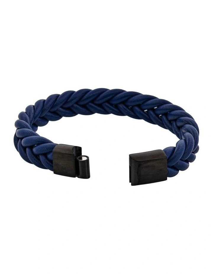 Classic Marine Leather Bracelet in Navy image 4