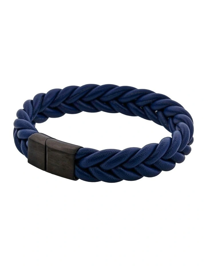 Classic Marine Leather Bracelet in Navy image 6