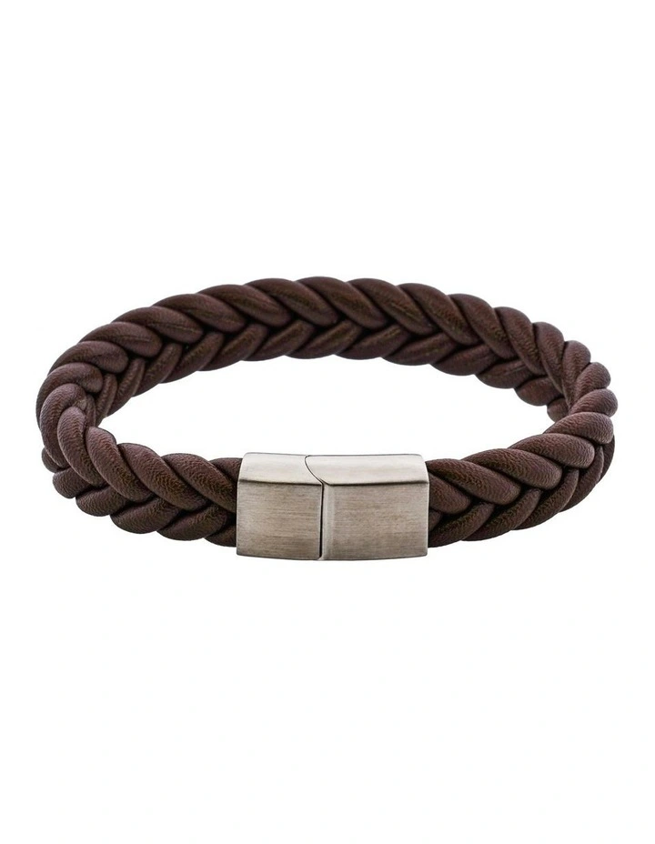 Classic Umber Leather Bracelet in Brown image 1
