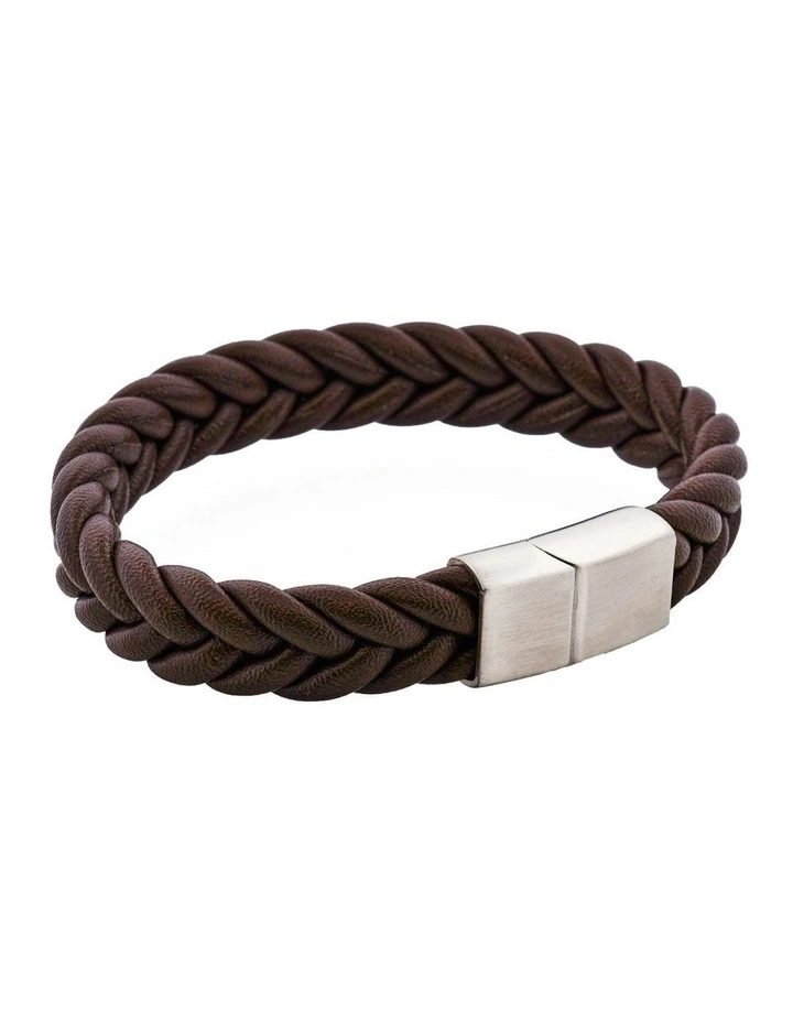Classic Umber Leather Bracelet in Brown image 3