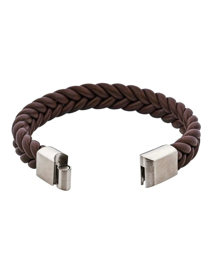 Classic Umber Leather Bracelet in Brown image 4