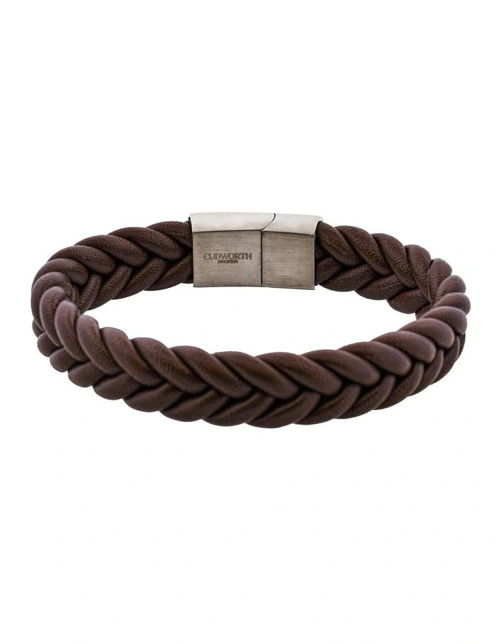 Classic Umber Leather Bracelet in Brown image 5