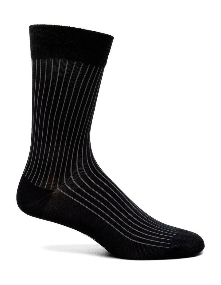 Ribs Cotton Sock in Black image 2