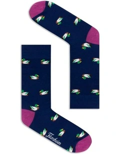 Duck Bamboo Sock in Navy