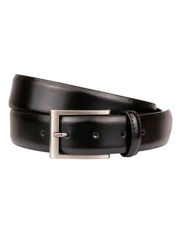 Carmine Leather Belt in Black