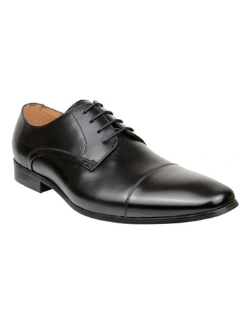 Clayton Cap Toe Derby Shoes in Black