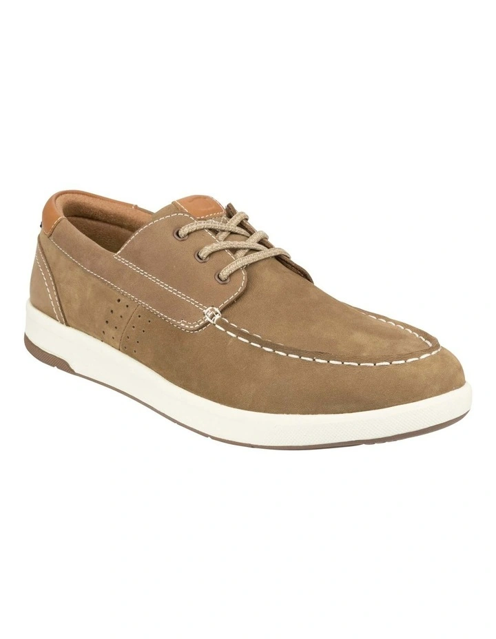 Crossover Elastic Moc Toe Boat Shoe in Olive image 1