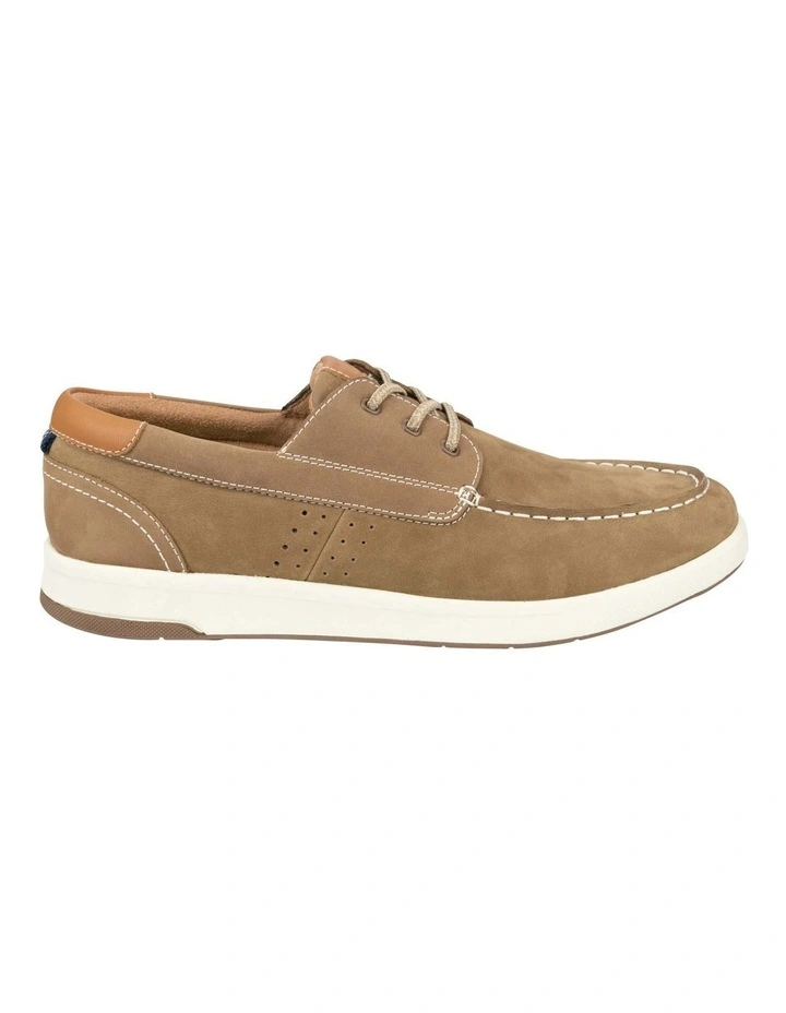 Crossover Elastic Moc Toe Boat Shoe in Olive image 3