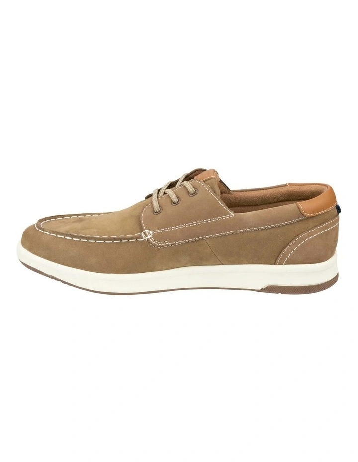 Crossover Elastic Moc Toe Boat Shoe in Olive image 5