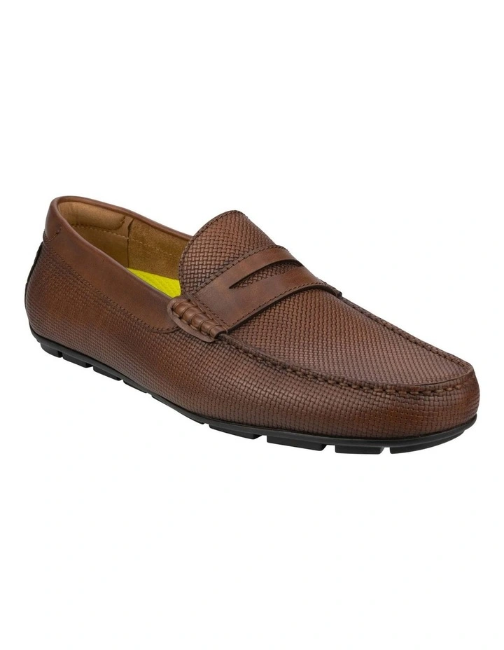 Motor Moc Toe Penny Driver Shoes in Tan image 1