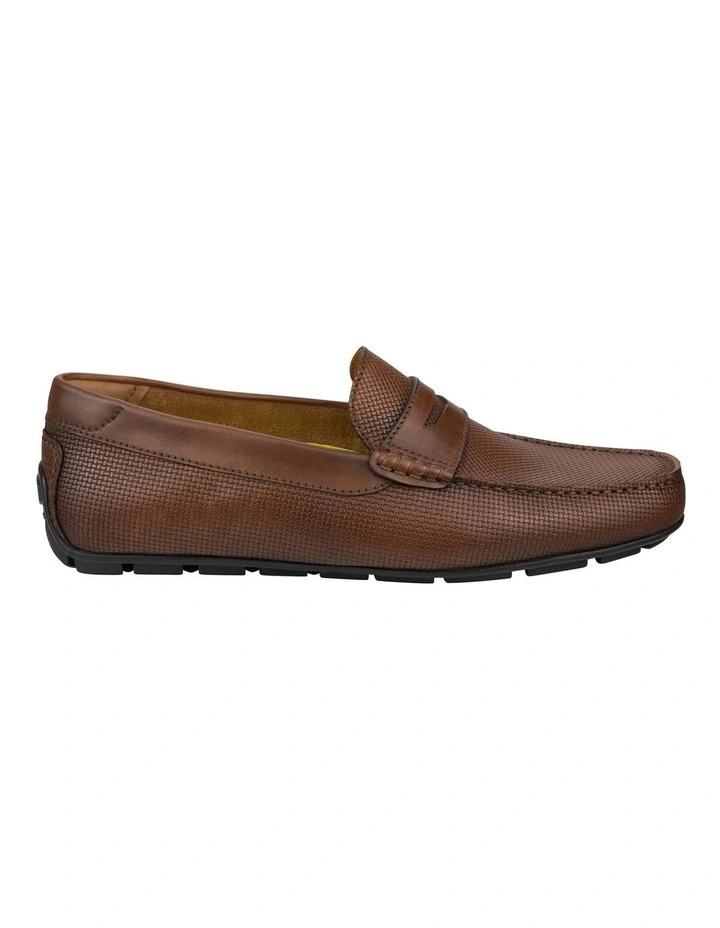 Motor Moc Toe Penny Driver Shoes in Tan image 3