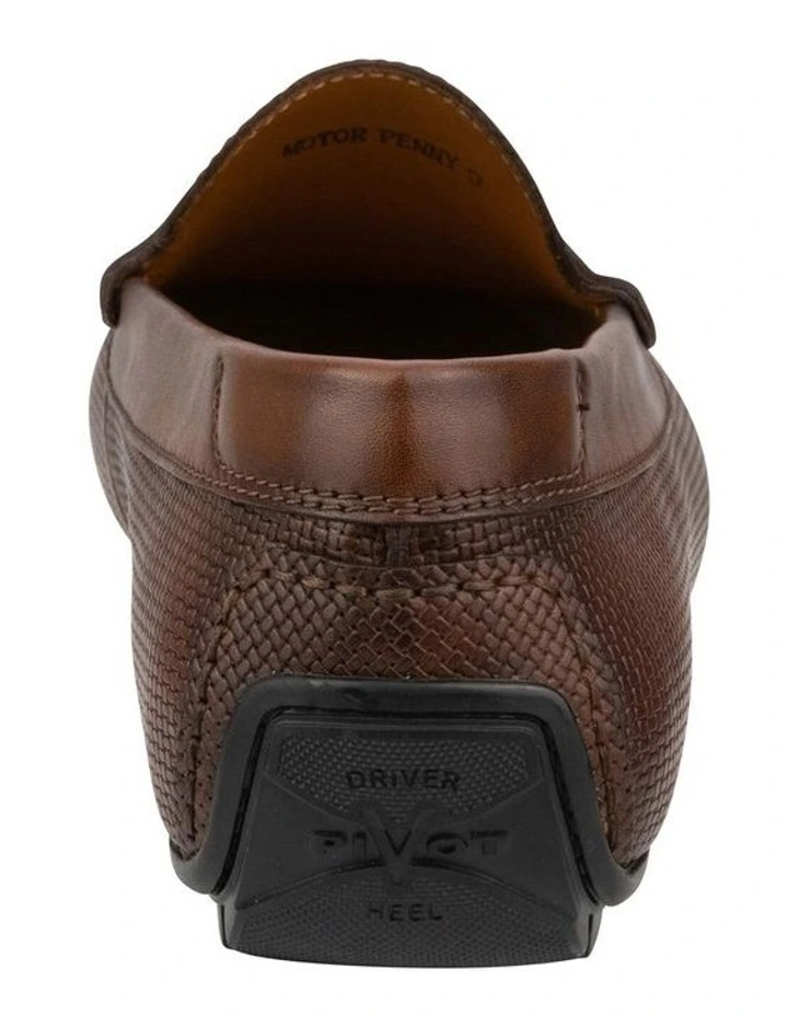 Motor Moc Toe Penny Driver Shoes in Tan image 4