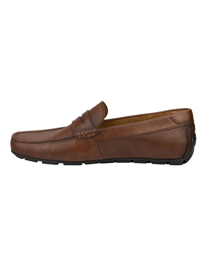 Motor Moc Toe Penny Driver Shoes in Tan image 5