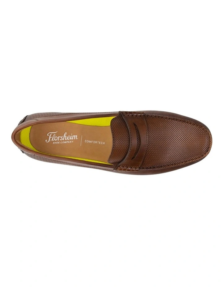 Motor Moc Toe Penny Driver Shoes in Tan image 6