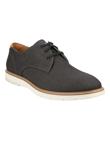 Vibe Canvas Plain Toe Derby Shoes in Black
