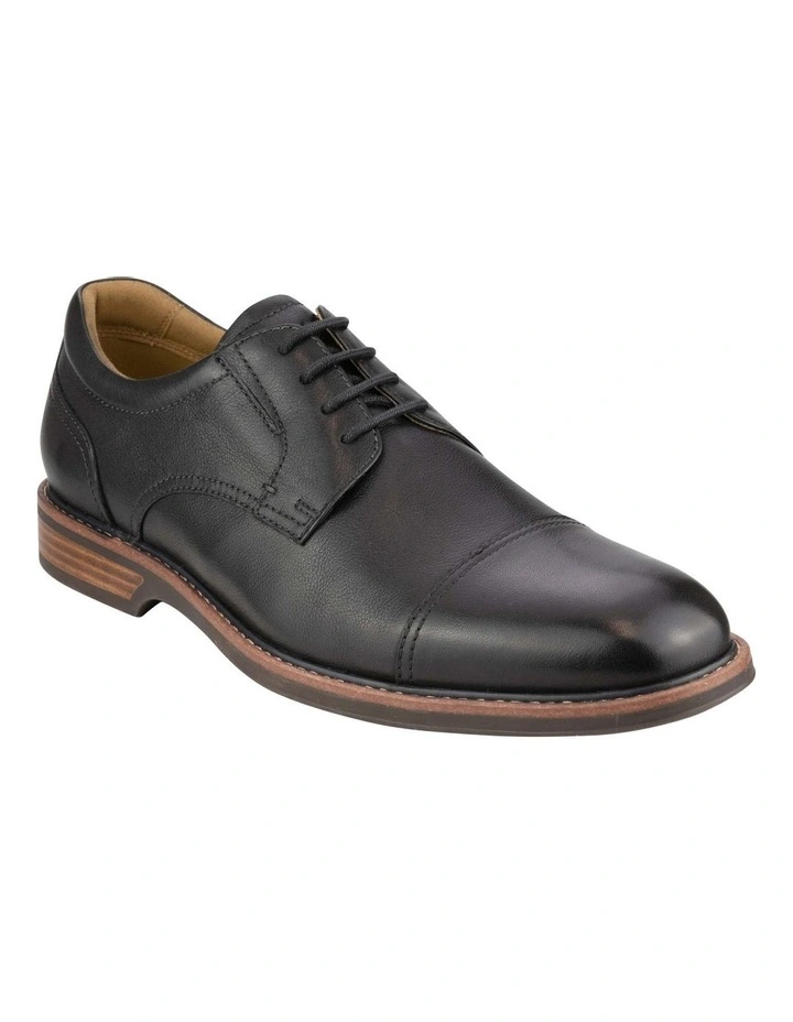 Traveller Cap Toe Derby Shoe in Black image 1