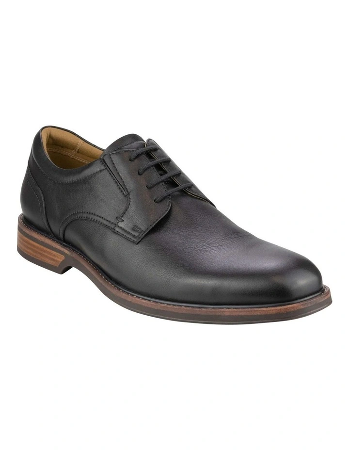Traveller Plain Toe Derby Shoe in Black image 1