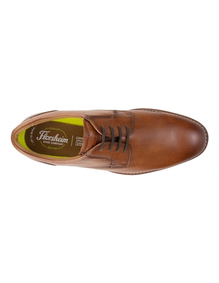 Traveller Plain Toe Derby Shoe in Tan image 6