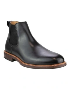 Anthem Plain Toe Chelsea Boot in Black