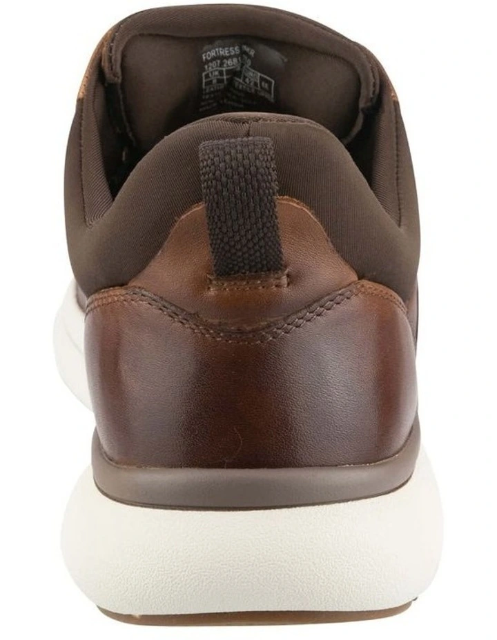 Fortress Perf Toe Elastic Sneaker in Brown image 4