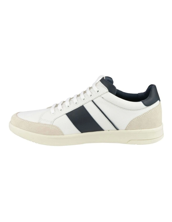 Crosscourt Lace to Toe Sneaker in White/ Navy image 3