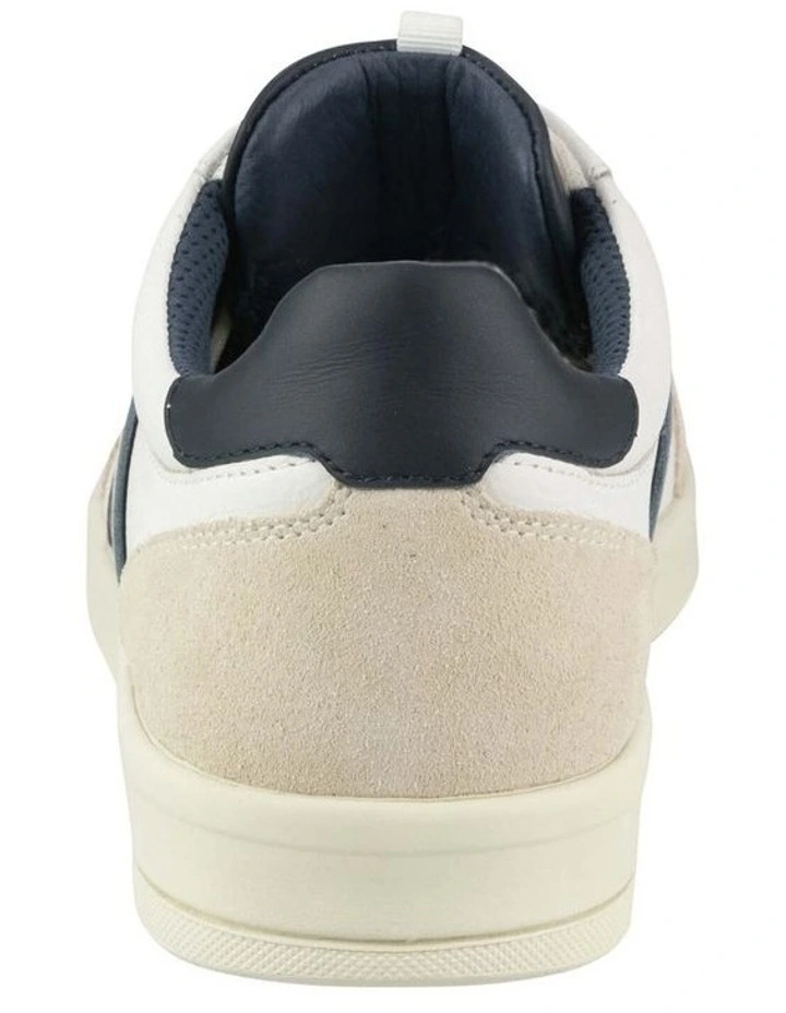 Crosscourt Lace to Toe Sneaker in White/ Navy image 4