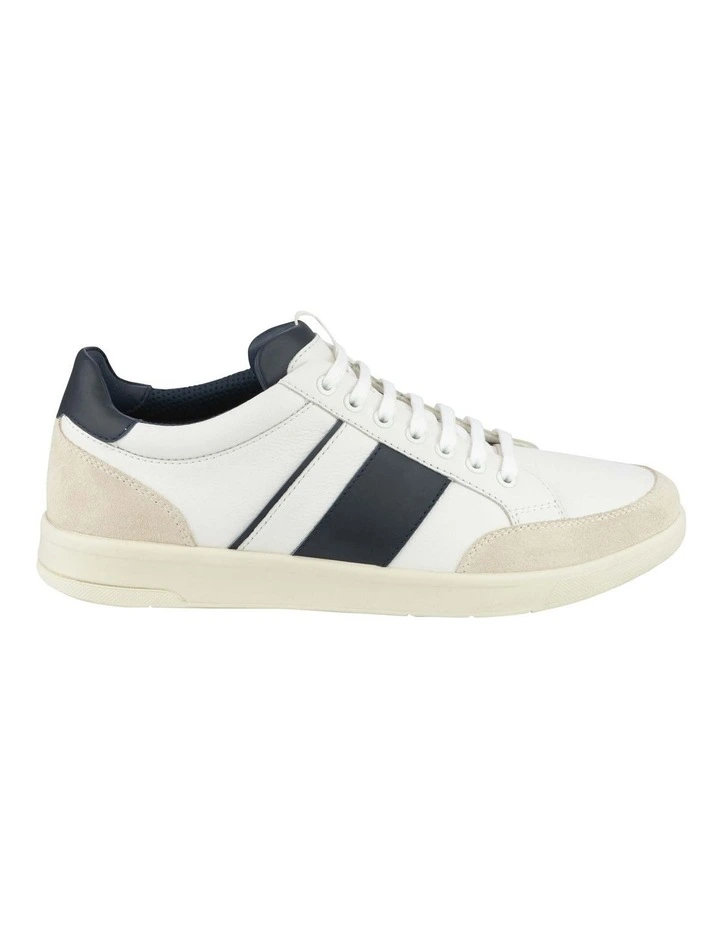 Crosscourt Lace to Toe Sneaker in White/ Navy image 5