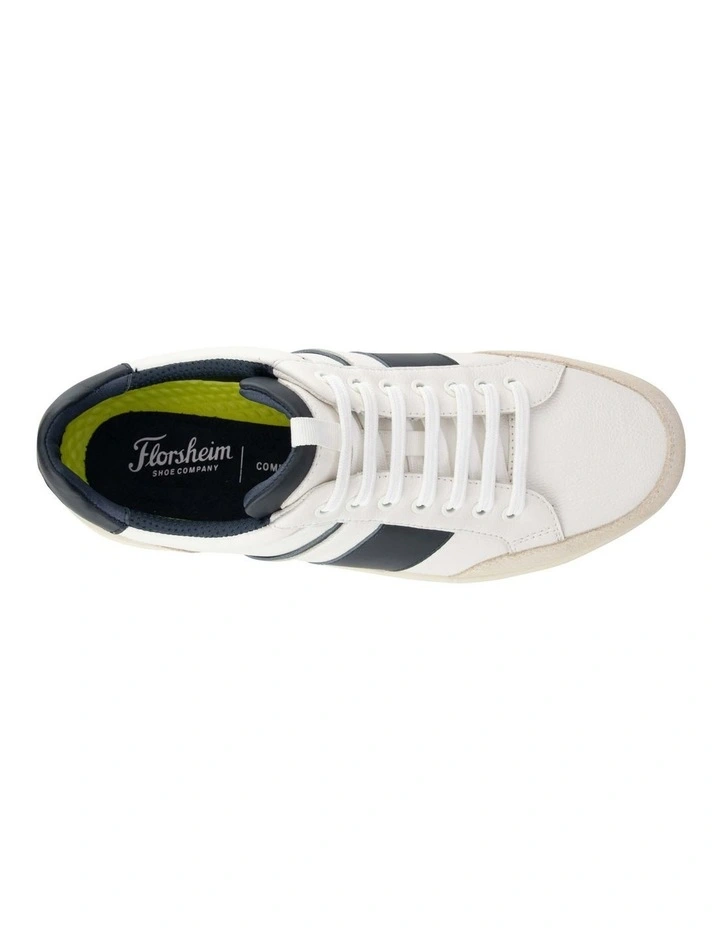 Crosscourt Lace to Toe Sneaker in White/ Navy image 6