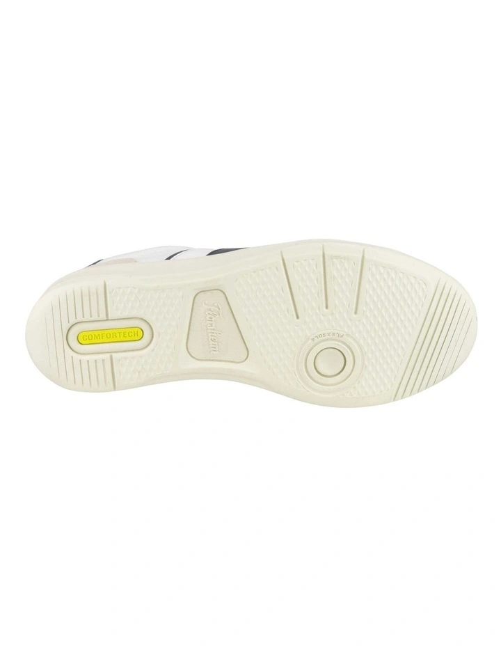 Crosscourt Lace to Toe Sneaker in White/ Navy image 7