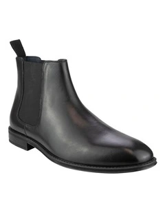 Chatham Plain Toe Chelsea Boot in Black