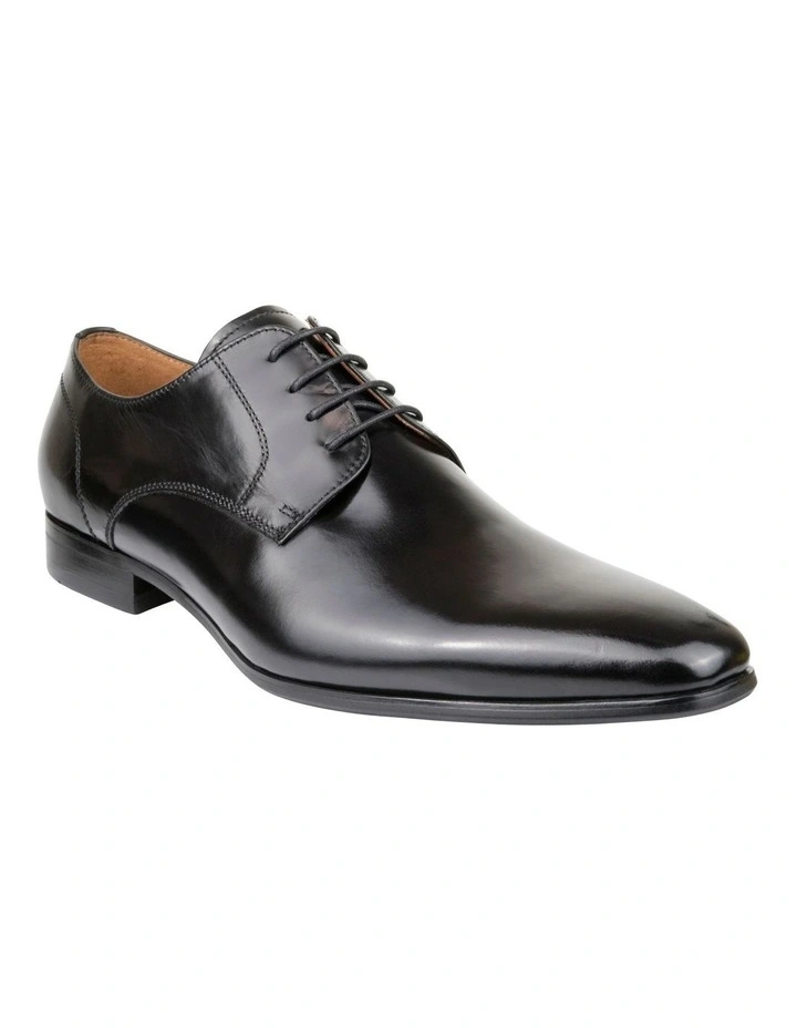 Kabul Plain Toe Derby Shoes in Black image 1