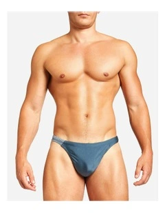 Bass Mesh Swim Thong in Steel Blue