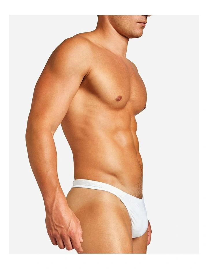 Bass Mesh Swim Thong in White image 2