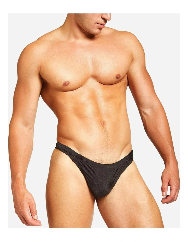 Bass Mesh Swim Thong in Black image 1