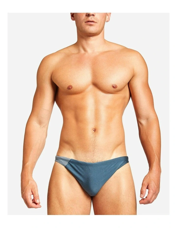 Bass Mesh Swim Brief in Steel Blue image 1
