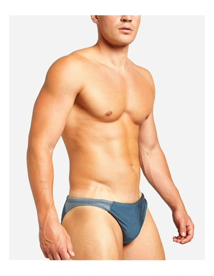Bass Mesh Swim Brief in Steel Blue image 3