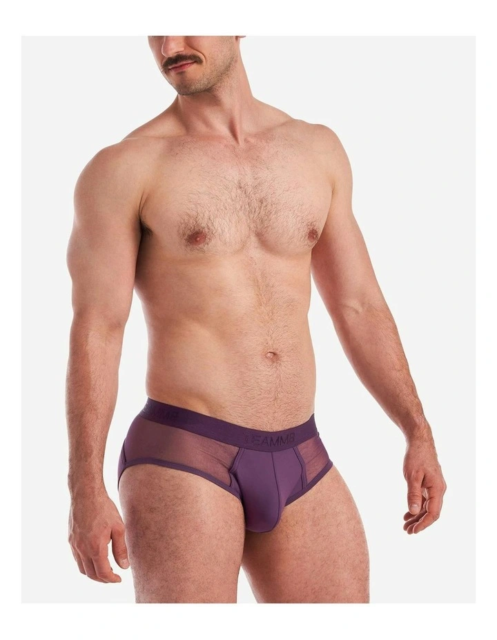 Score Sheer Brief in Plum Purple image 2